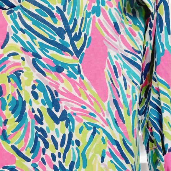 Lilly Pulitzer Rossmore V-Neck Multi Palm Reader T-Shirt Dress Size XS - Picture 5 of 7